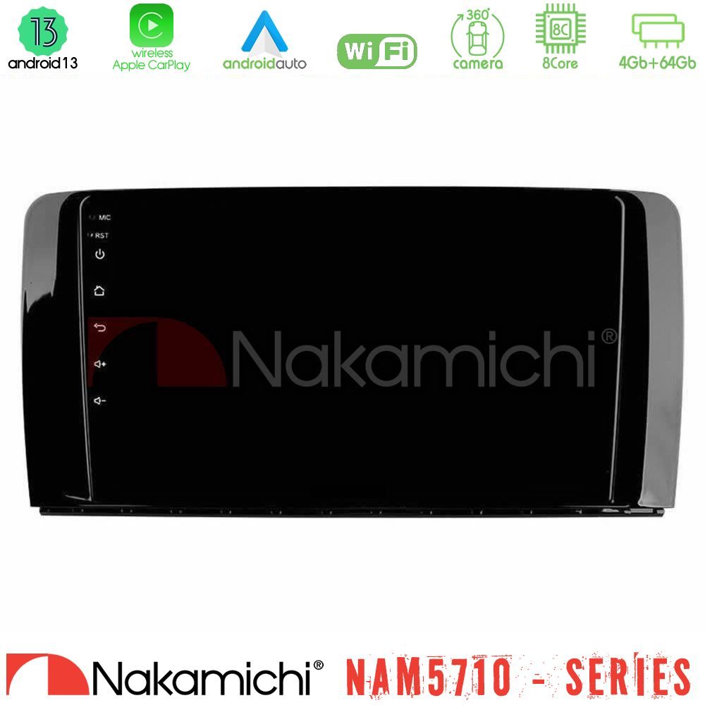 Nakamichi NAM5710 Series 8Core Android13 4+64GB Mercedes R Class Navigation Multimedia Tablet 9"