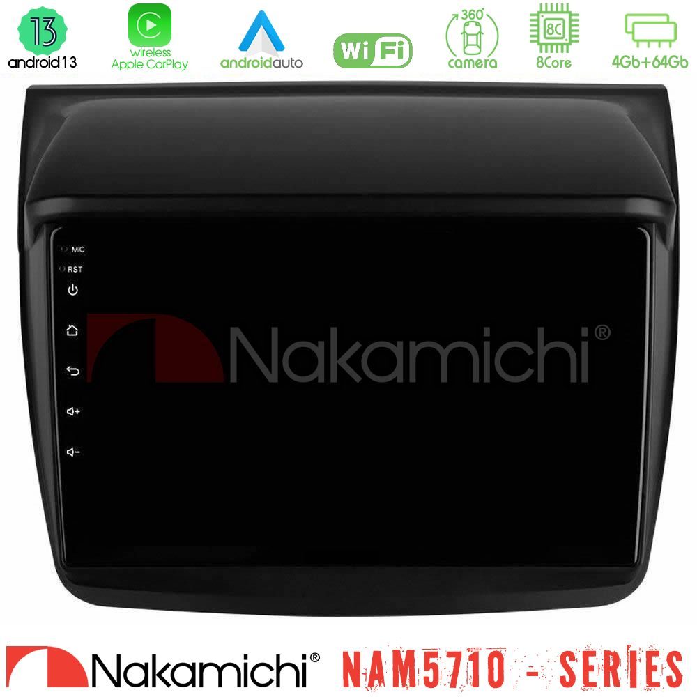 Nakamichi NAM5710 Series 8Core Android13 4+64GB Mitsubishi L200 Navigation Multimedia Tablet 9"