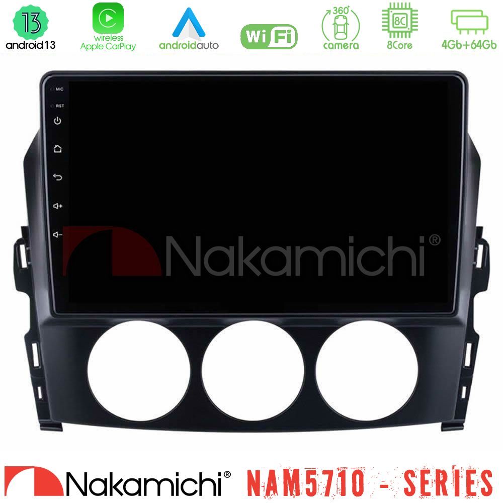 Nakamichi NAM5710 Series 8Core Android13 4+64GB Mazda MX-5 2006-2008 Navigation Multimedia Tablet 9"