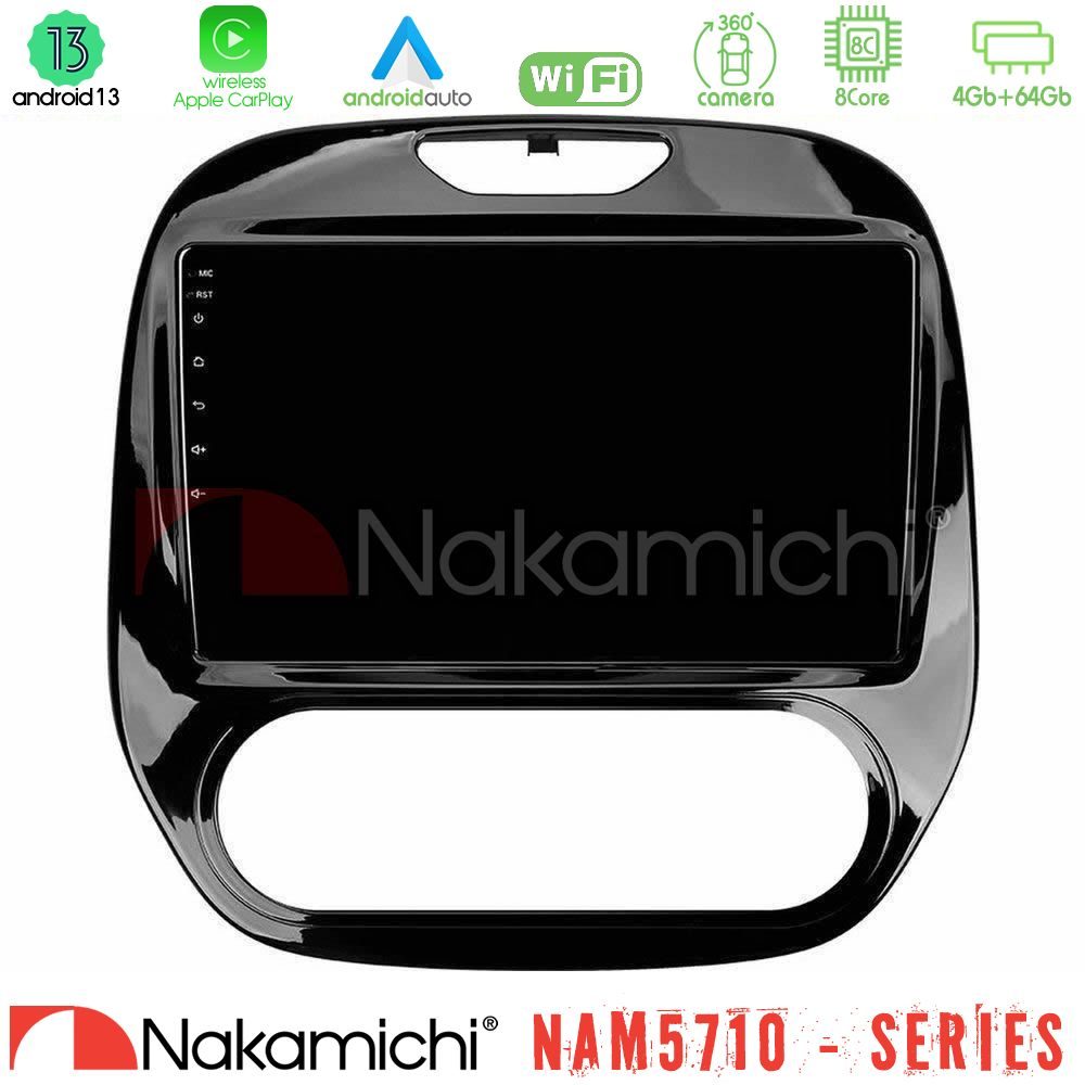 Nakamichi NAM5710 Series 8Core Android13 4+64GB Renault Captur 2013-2019 (Manual AC) Navigation Multimedia Tablet 9"