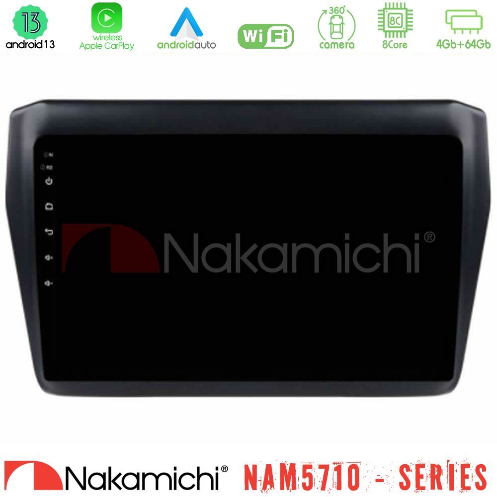 Nakamichi NAM5710 Series 8Core Android13 4+64GB Suzuki Swift 2017-2023 Navigation Multimedia Tablet 9"