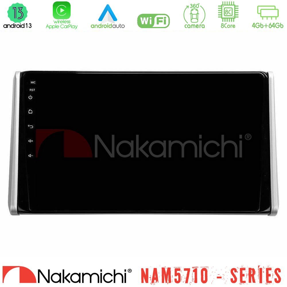 Nakamichi NAM5710 Series 8Core Android13 4+64GB Toyota RAV4 2019-2023 Navigation Multimedia Tablet 10"