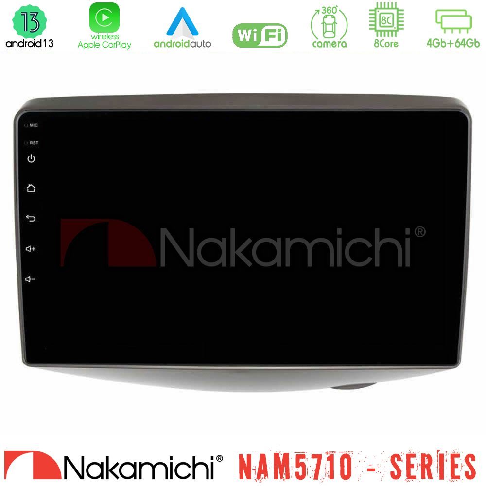 Nakamichi NAM5710 Series 8Core Android13 4+64GB Toyota Yaris 1999 - 2006 Navigation Multimedia Tablet 9"