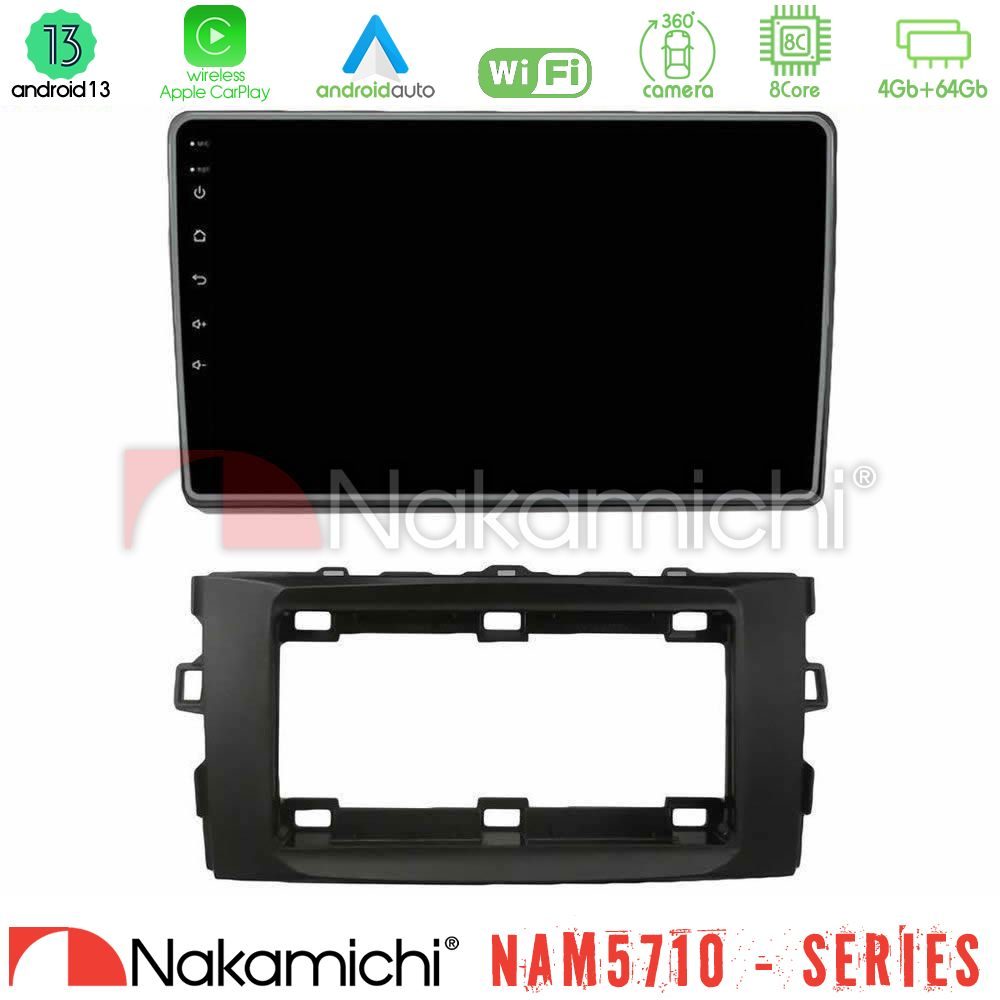 Nakamichi NAM5710 Series 8Core Android13 4+64GB Toyota Auris 2013-2016 Navigation Multimedia Tablet 10"