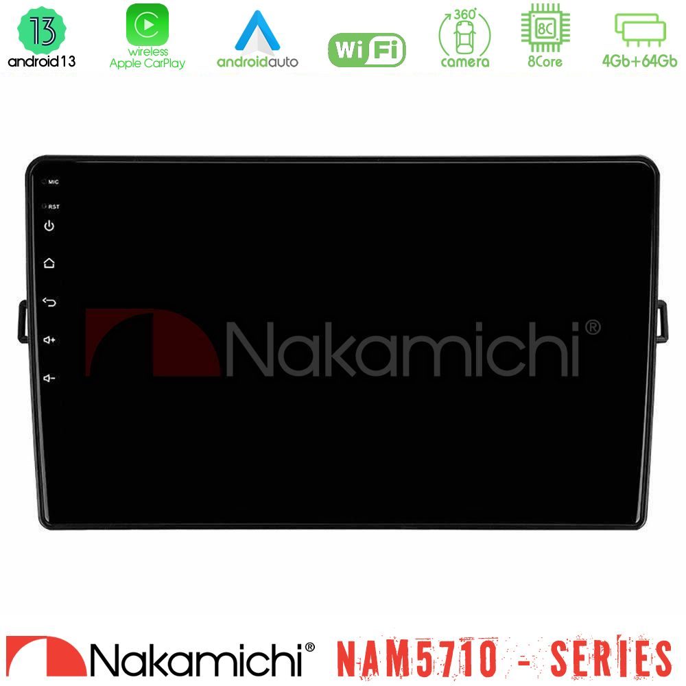 Nakamichi NAM5710 Series 8Core Android13 4+64GB Toyota Auris Navigation Multimedia Tablet 10"