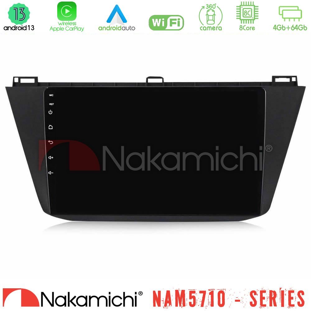 Nakamichi NAM5710 Series 8Core Android13 4+64GB Vw Tiguan 2016-2022 Navigation Multimedia Tablet 10"