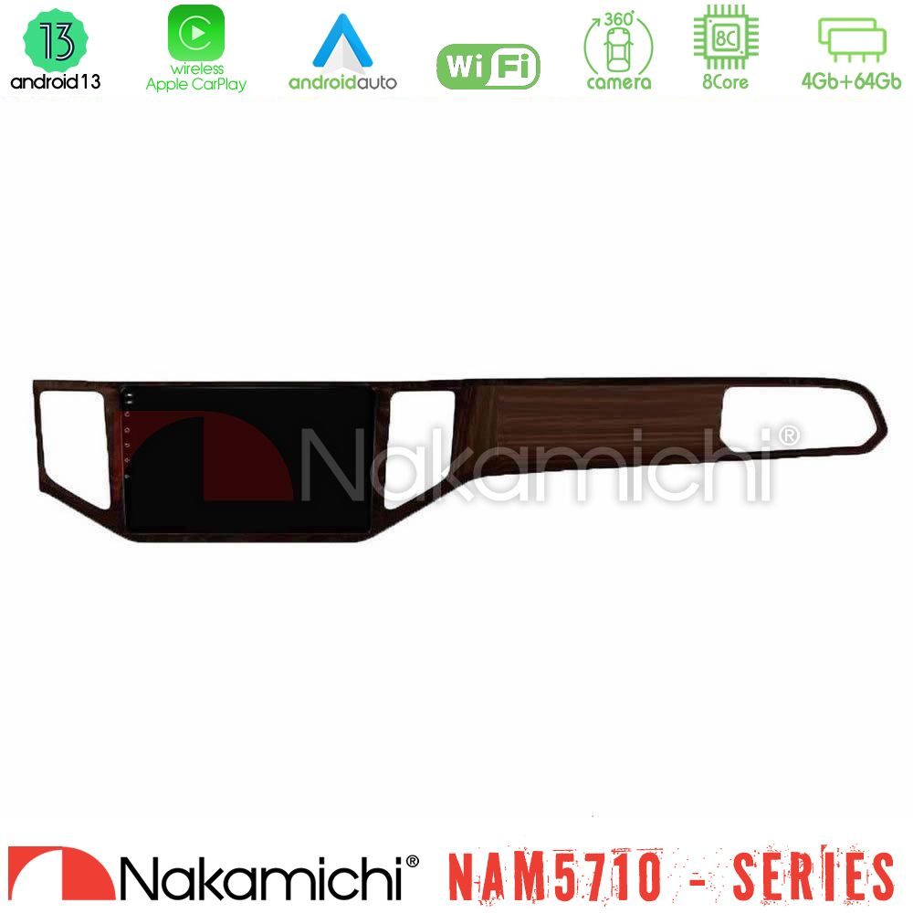 Nakamichi NAM5710 Series 8Core Android13 4+64GB VW Sportsvan 2014-2020 Navigation Multimedia Tablet 9" (Ξύλινη απόχρωση)