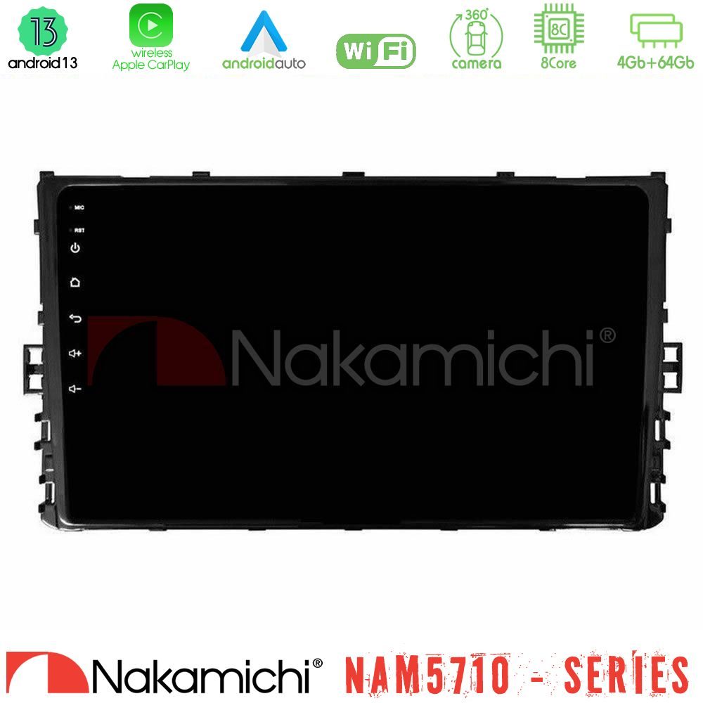 Nakamichi NAM5710 Series 8Core Android13 4+64GB VW MQB 2017-> Navigation Multimedia Tablet 9"
