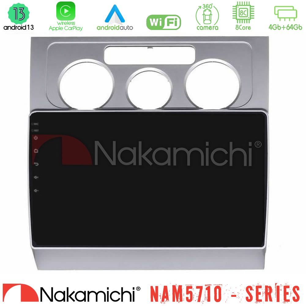 Nakamichi NAM5710 Series 8Core Android13 4+64GB VW Touran 2003-2011 Navigation Multimedia Tablet 10"