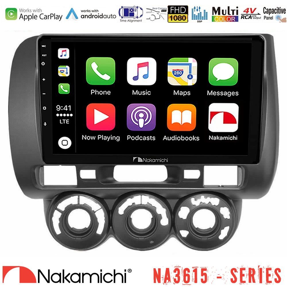 Nakamichi NA3615 Series Με Wireless Carplay & Android Auto  Honda Jazz 2002-2008 (Manual A/C) Media Station Tablet 9"