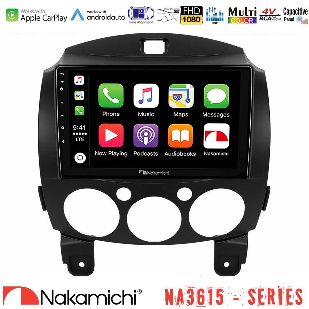 Nakamichi NA3615 Series Με Wireless Carplay & Android Auto  Mazda 2 2008-2014 Media Station Tablet 9"