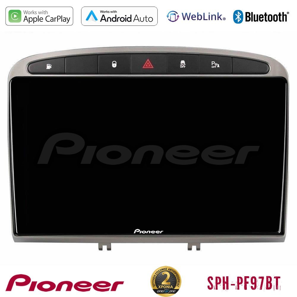 Pioneer SPH-PF97BT Series Peugeot 308/RCZ Multimedia Station 9" (Tablet Style) (Ασημί Χρώμα) Με Carplay & Android Auto