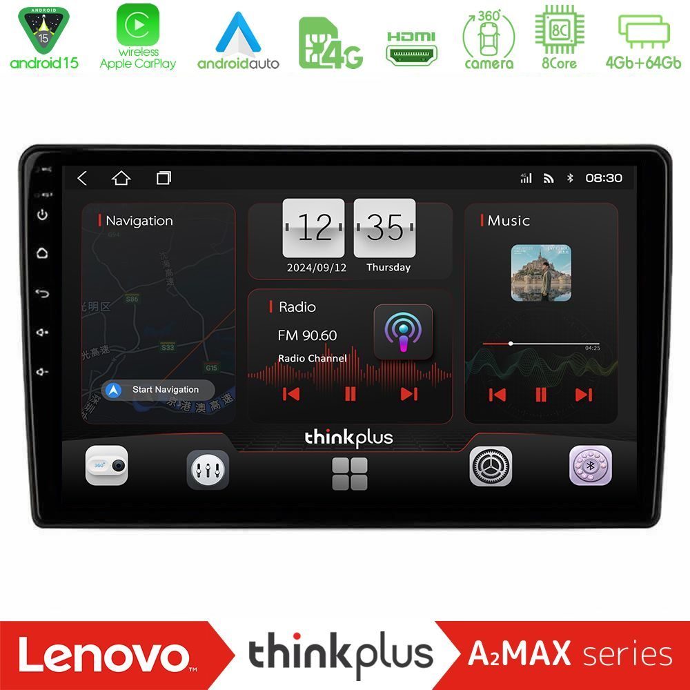 Lenovo Thinkplus A2MAX Series 8Core Android15 4+64GB  Ford Transit 2007 – 2013 Navigation Multimedia Tablet 10"