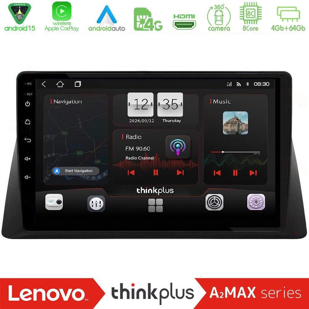 Lenovo Thinkplus A2MAX Series 8Core Android15 4+64GB Honda WR-V 2024-> Navigation Multimedia Tablet 10"
