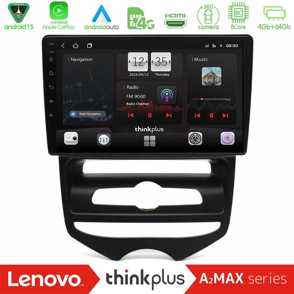 Lenovo Thinkplus A2MAX Series 8Core Android15 4+64GB Hyundai ix20 2010-2020 (MANUAL A/C) Navigation Multimedia Tablet 9"