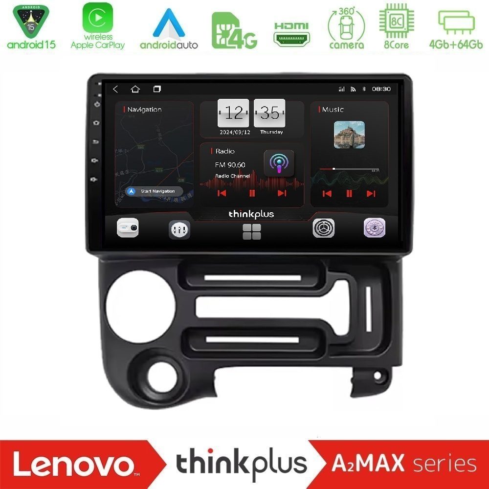 Lenovo Thinkplus A2MAX Series 8Core Android15 4+64GB Hyundai Atos 1997 – 2010 Navigation Multimedia Tablet 9"