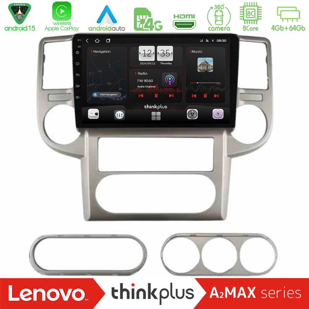 Lenovo Thinkplus A2MAX Series 8Core Android15 4+64GB Nissan X-Trail 2003-2007 Navigation Multimedia Tablet 10"