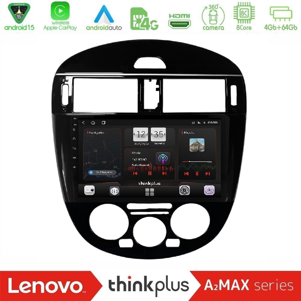 Lenovo Thinkplus A2MAX Series 8Core Android15 4+64GB Nissan Pulsar 2015-2018 (Manual A/C) Navigation Multimedia Tablet 9"