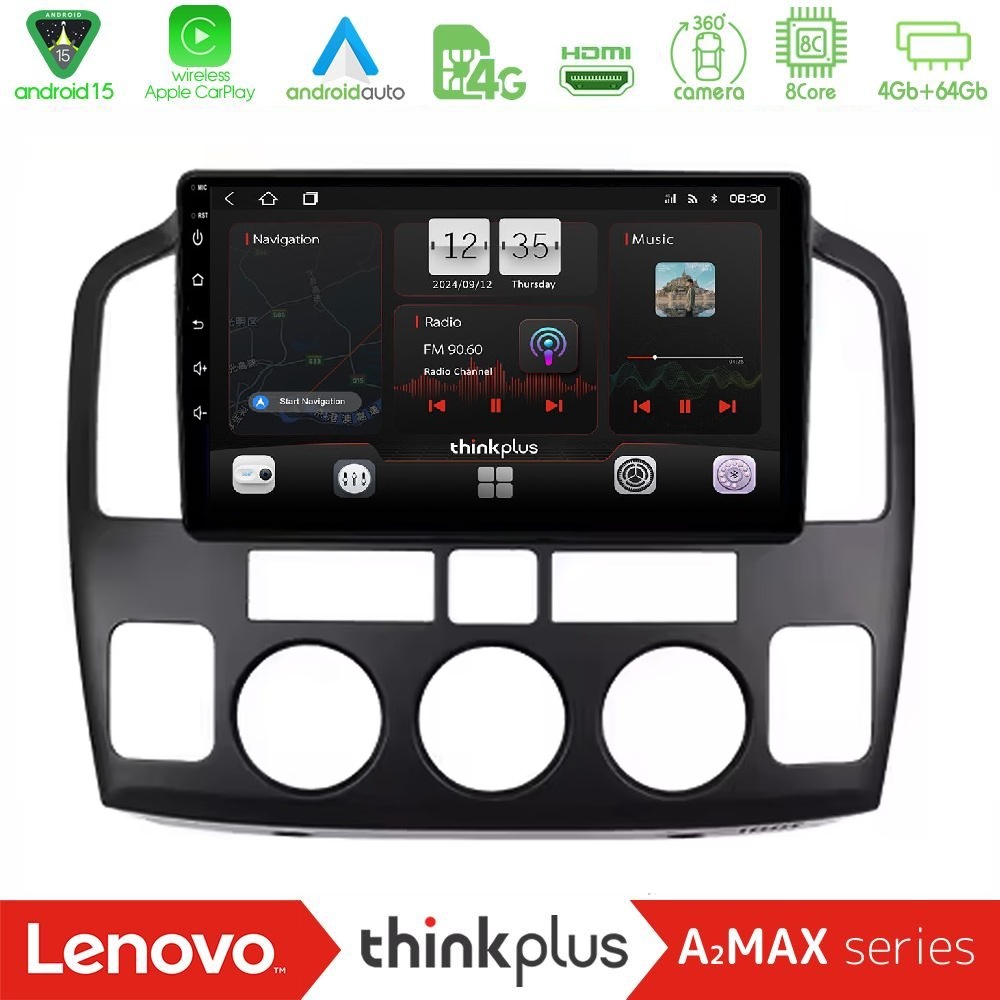 Lenovo Thinkplus A2MAX Series 8Core Android15 4+64GB  Suzuki Grand Vitara 2003-2005 Navigation Multimedia Tablet 9"