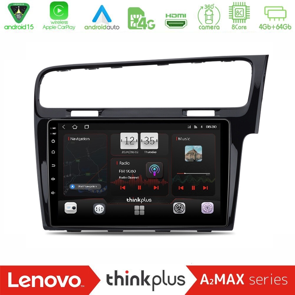 Lenovo Thinkplus A2MAX Series 8Core Android15 4+64GB  VW GOLF 7 RHD Navigation Multimedia Tablet 10"