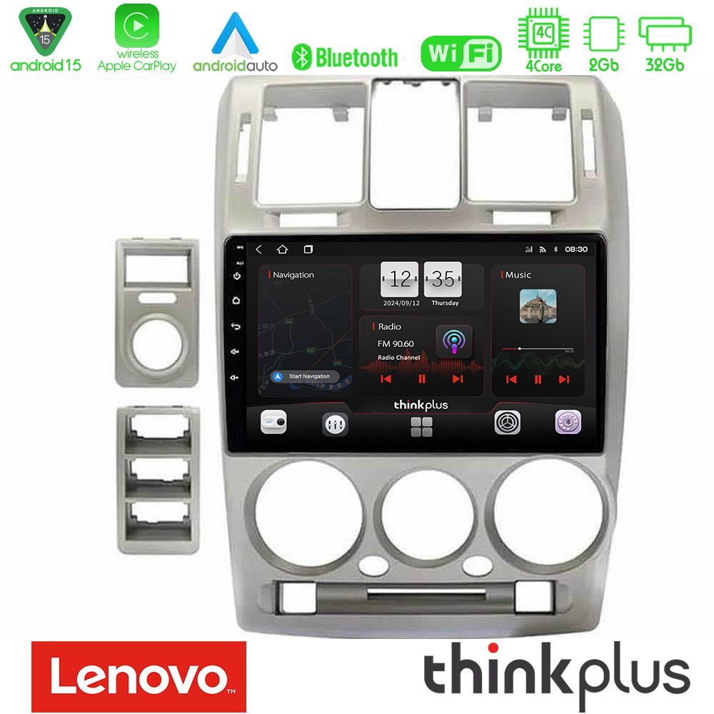 Lenovo Thinkplus Series 4Core Android15 2+32GB Hyundai Getz 2002-2009 Navigation Multimedia Tablet 9" Με Carplay & Android Auto Με Carplay & Android Auto