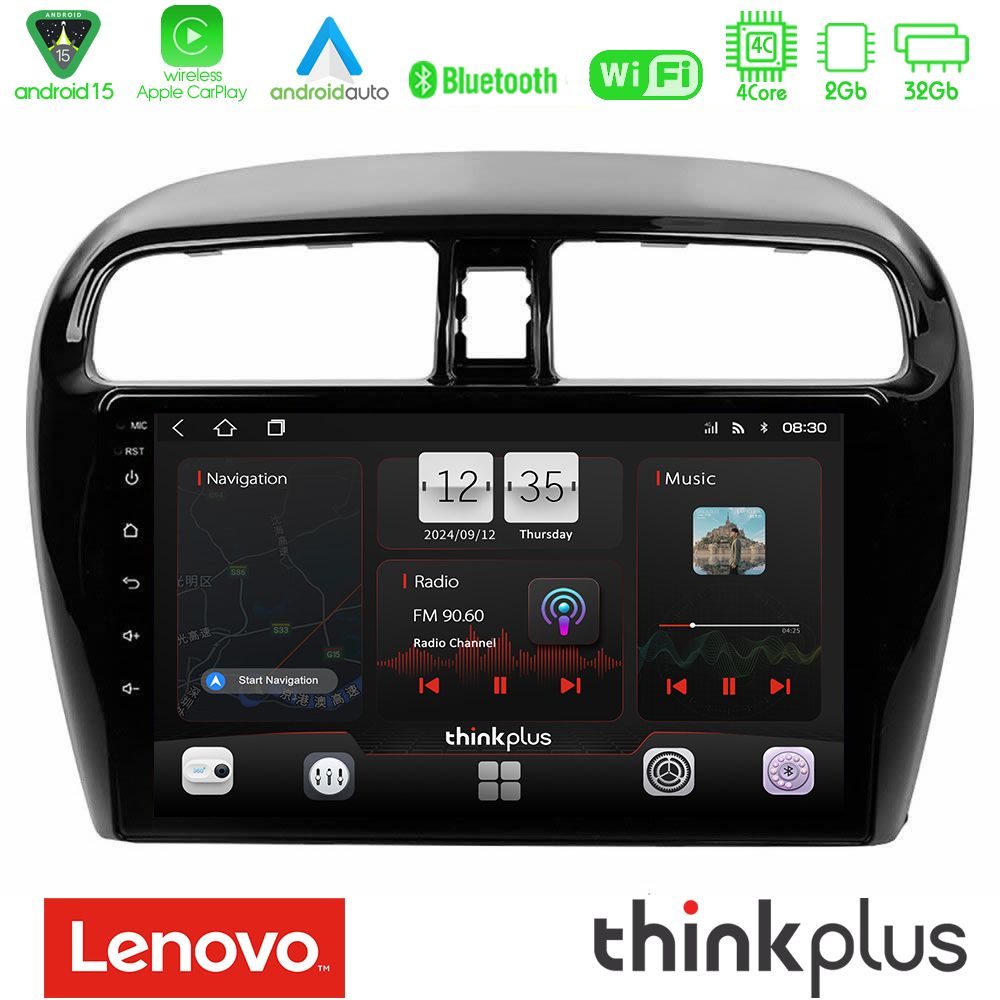 Lenovo Thinkplus Series 4Core Android15 2+32GB Mitsubishi Space Star 2013-2016 Navigation Multimedia Tablet 9" Με Carplay & Android Auto