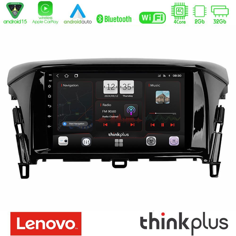 Lenovo Thinkplus Series 4Core Android15 2+32GB Mitsubishi Eclipse Cross Navigation Multimedia Tablet 9" Με Carplay & Android Auto