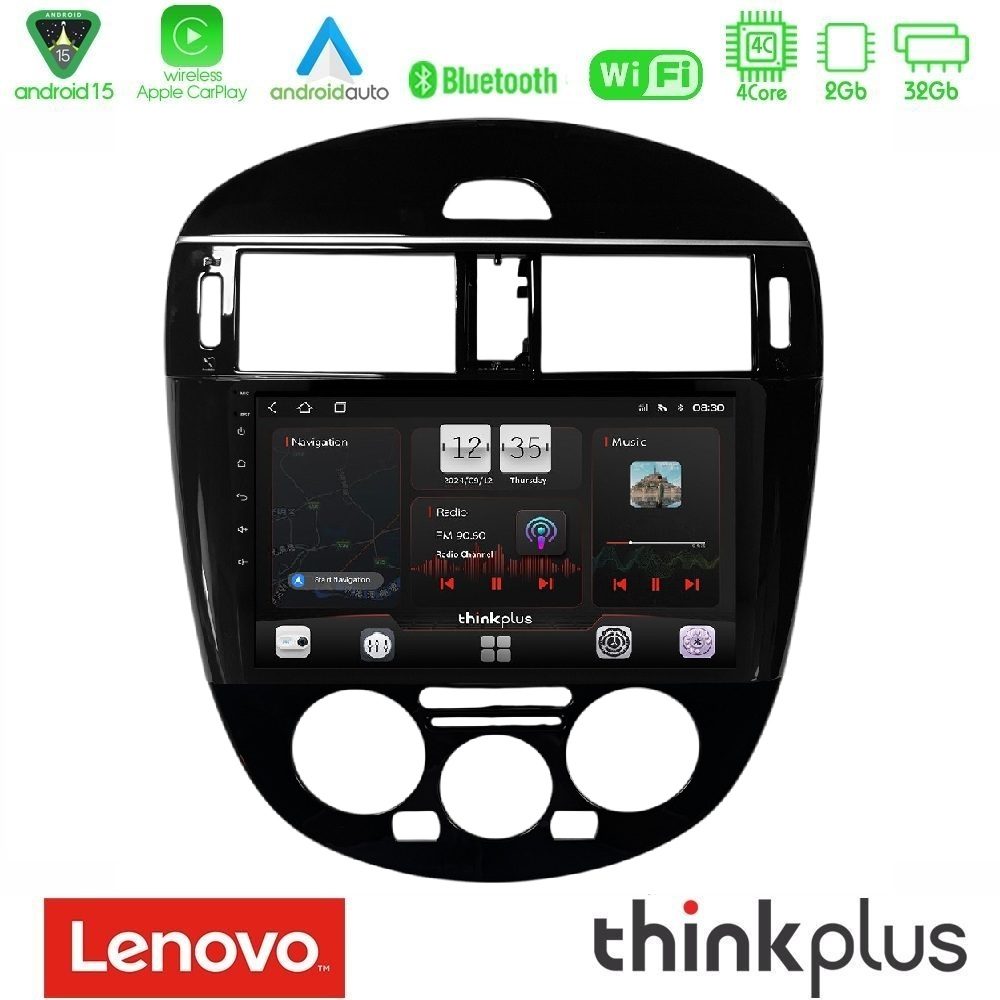 Lenovo Thinkplus Series 4Core Android15 2+32GB Nissan Pulsar 2015-2018 (Manual A/C) Navigation Multimedia Tablet 9" Με Carplay & Android Auto