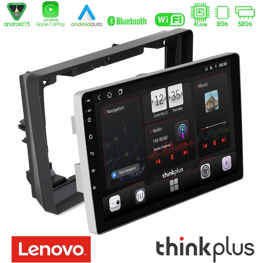 Lenovo Thinkplus Series 4Core Android15 2+32GB Peugeot 308 2013-2020 Navigation Multimedia Tablet 9" Με Carplay & Android Auto