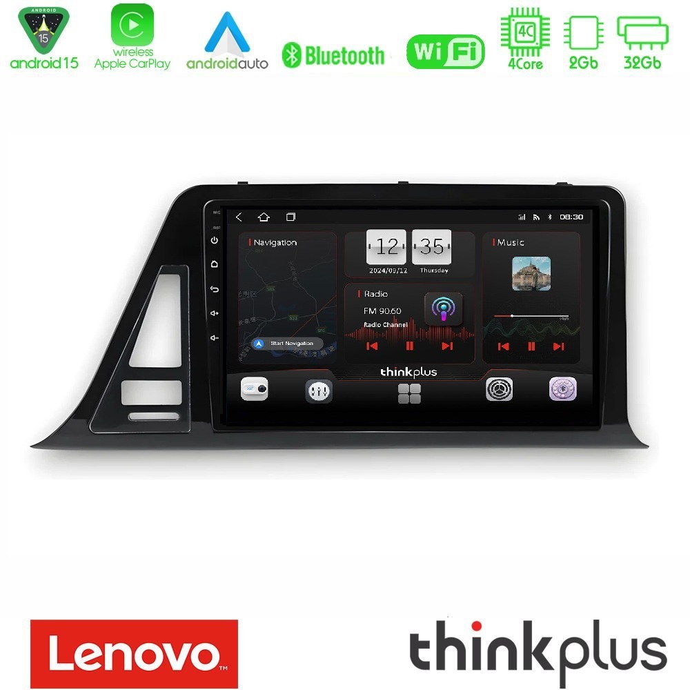 Lenovo Thinkplus Series 4Core Android15 2+32GB  Toyota CH-R RHD Navigation Multimedia Tablet 9" Με Carplay & Android Auto