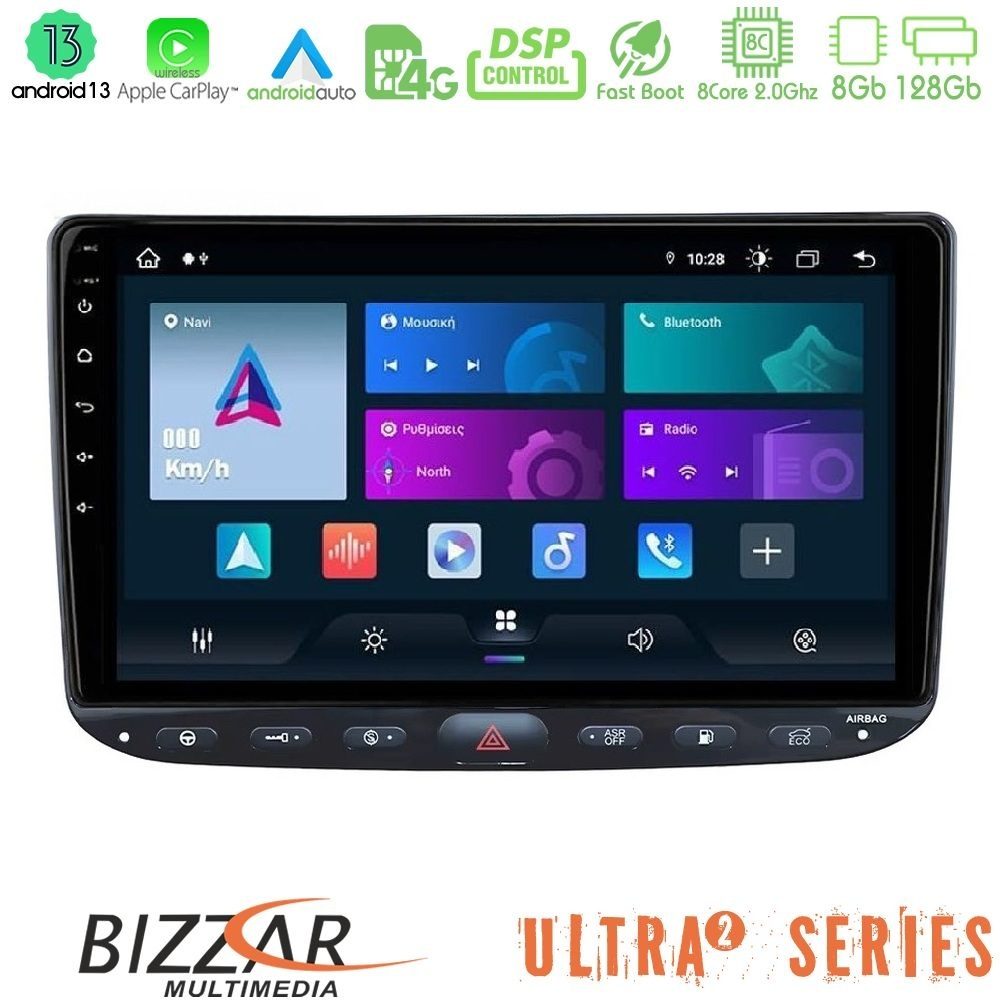 Bizzar Ultra Series Fiat Punto/ Evo 8core Android13 8+128GB Navigation Multimedia Tablet 9"