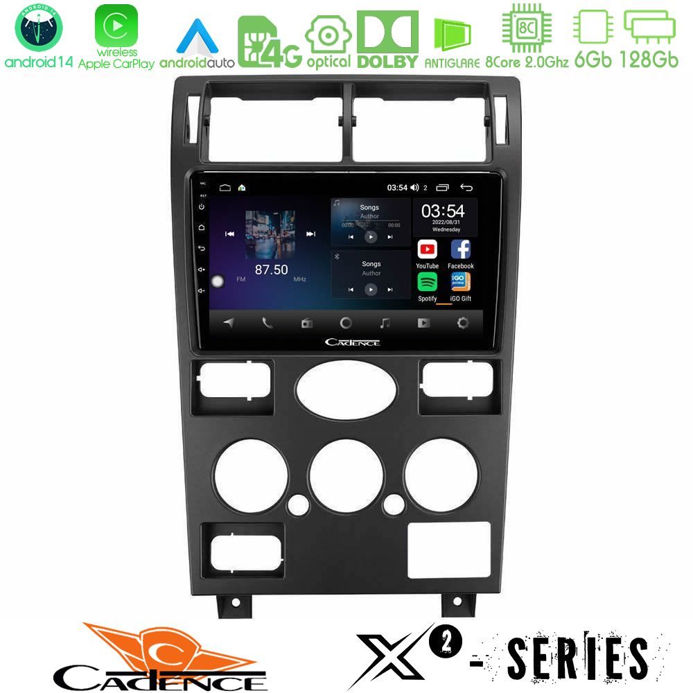 Cadence X2 Series 8Core Android14 6+128GB  Ford Mondeo 2001-2004 Navigation Multimedia Tablet 9"