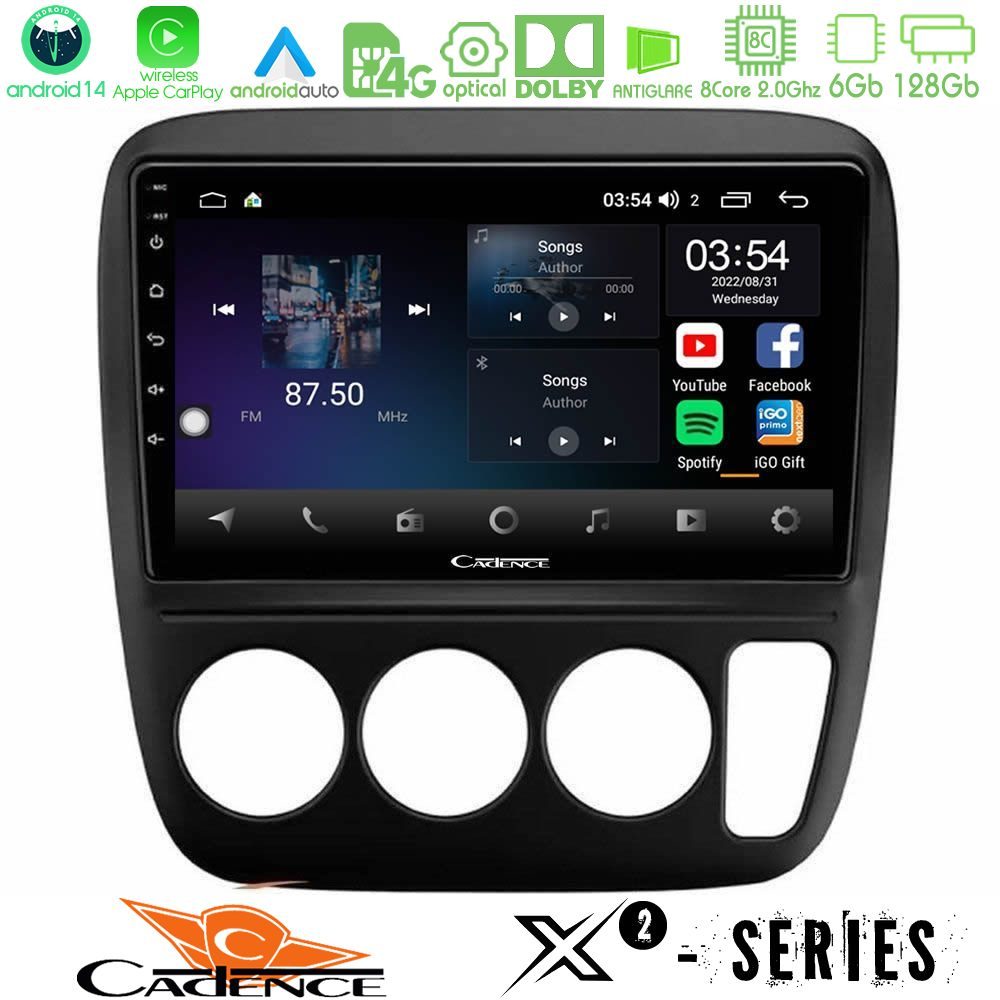 Cadence X2 Series 8Core Android14 6+128GB Honda CRV 1997-2001 Navigation Multimedia Tablet 9"