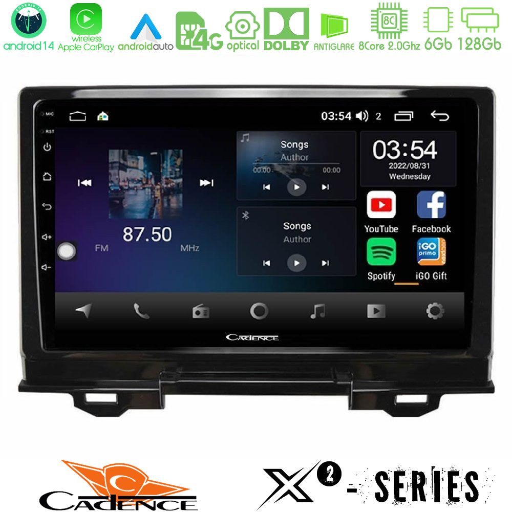 Cadence X2 Series 8Core Android14 6+128GB Honda HR-V 2021-> Navigation Multimedia Tablet 9"