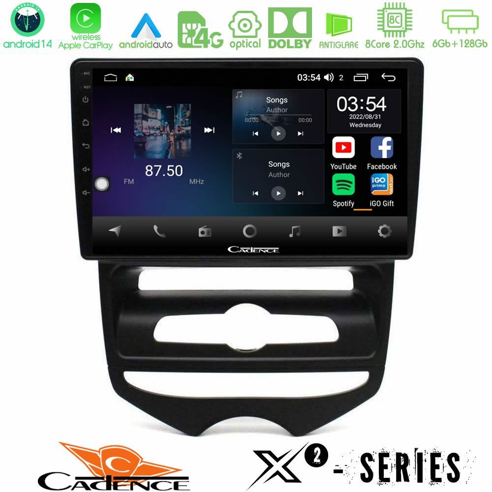 Cadence X2 Series 8Core Android14 6+128GB Hyundai ix20 2010-2020 (MANUAL A/C) Navigation Multimedia Tablet 9"