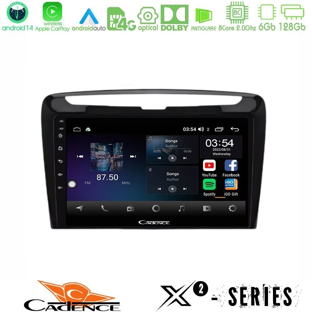 Cadence X2 Series 8Core Android14 6+128GB Lancia Ypsilon 2011-2015 Navigation Multimedia Tablet 9"