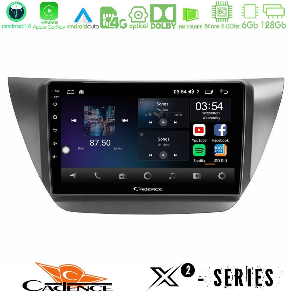Cadence X2 Series 8Core Android14 6+128GB  Mitsubishi Lancer 2004 – 2008 Navigation Multimedia Tablet 9"