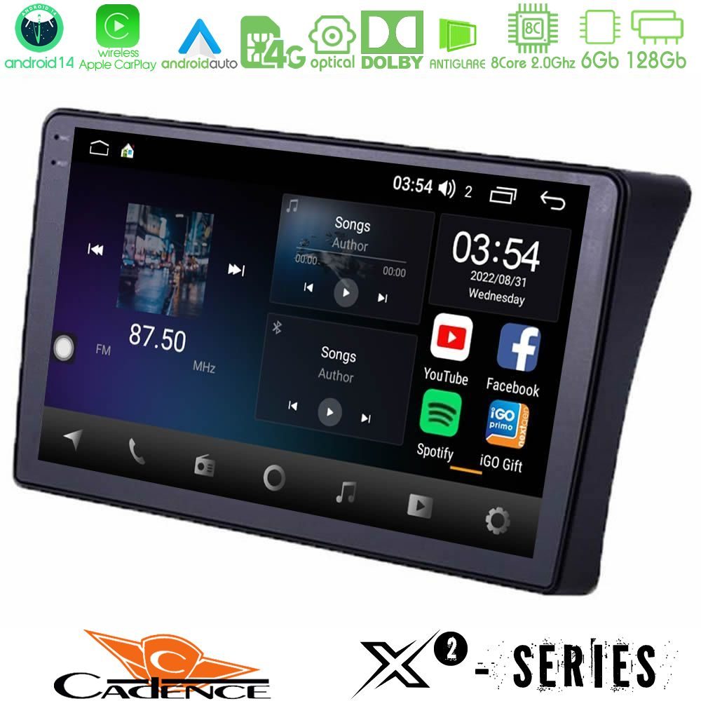 Cadence X2 Series 8Core Android14 6+128GB Nissan Navara D40 Navigation Multimedia Tablet 9"