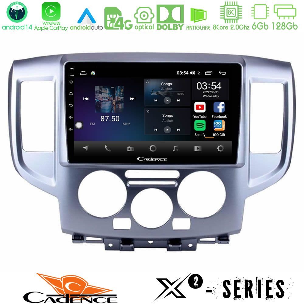 Cadence X2 Series 8Core Android14 6+128GB Nissan NV200 Navigation Multimedia Tablet 9"