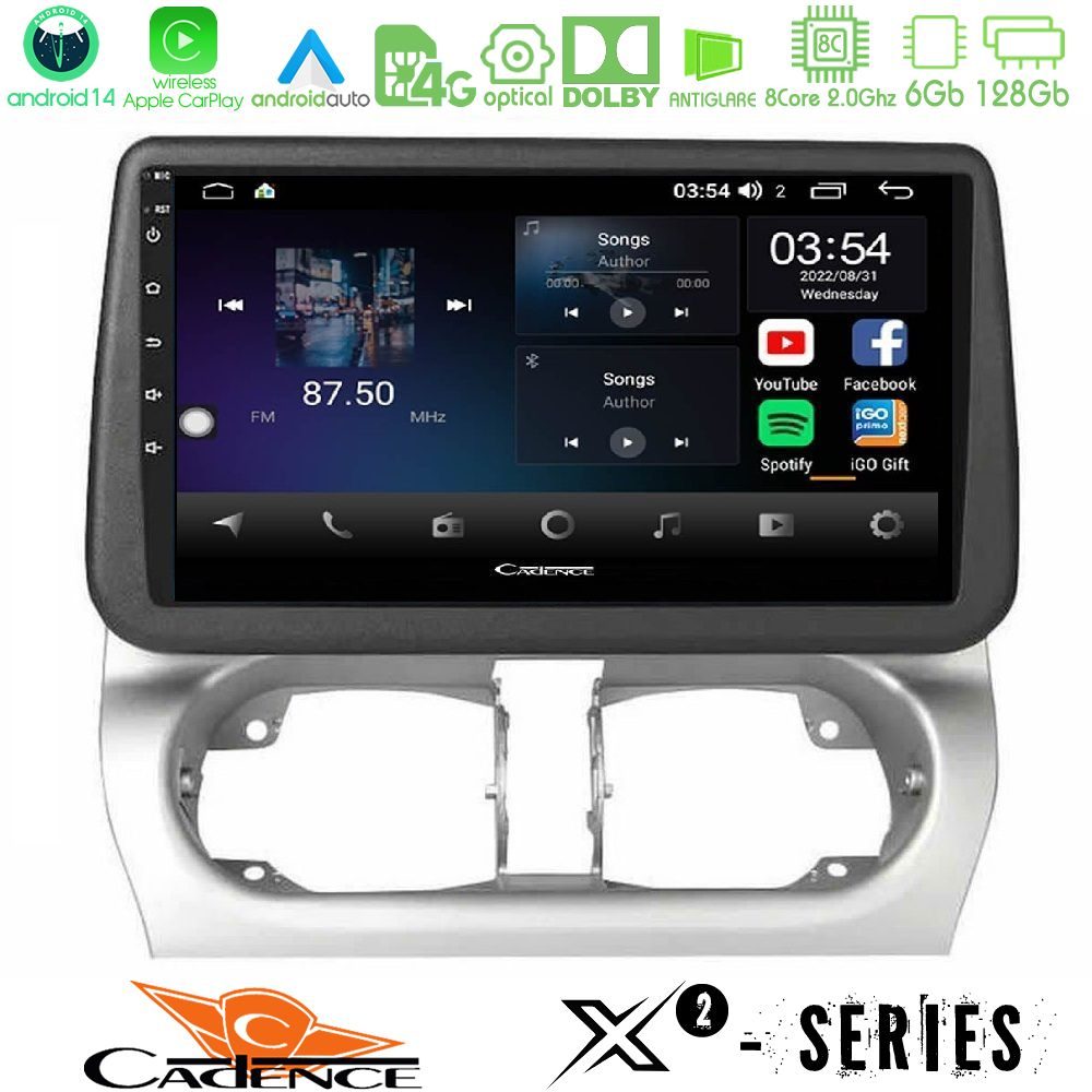 Cadence X2 Series 8Core Android14 6+128GB Opel Corsa C/Combo C Navigation Multimedia Tablet 9"
