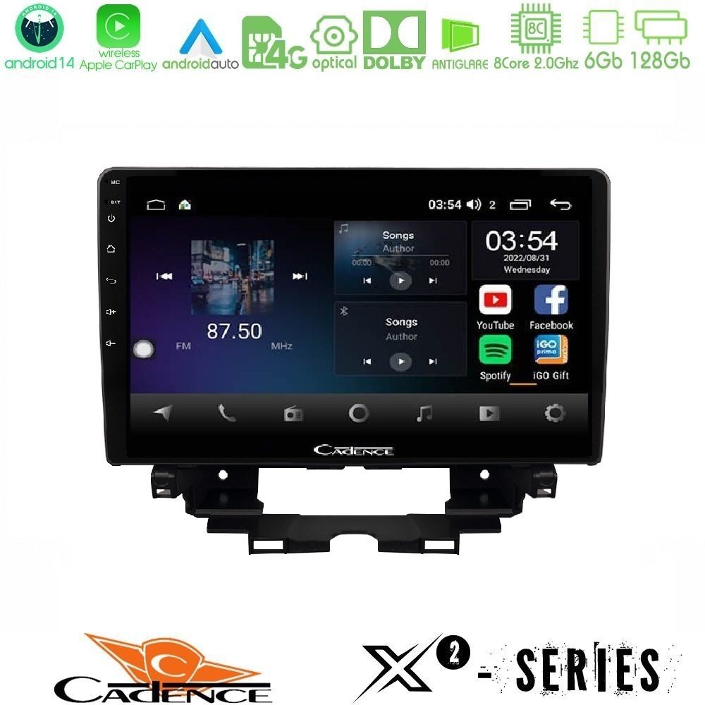 Cadence X2 Series 8Core Android14 6+128GB Renault Kangoo / Nissan Townstar 2022-> Navigation Multimedia Tablet 10"