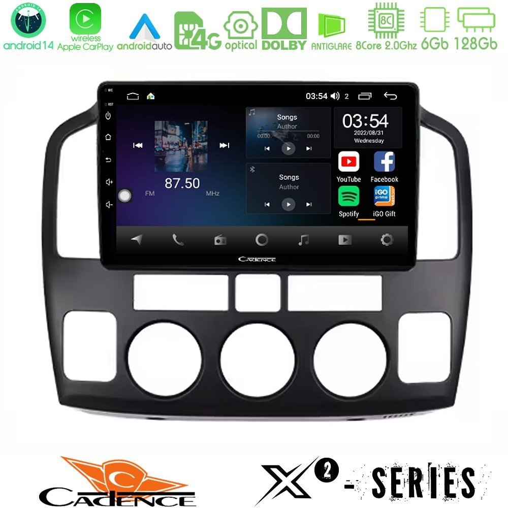 Cadence X2 Series 8Core Android14 6+128GB Suzuki Grand Vitara 2003-2005 Navigation Multimedia Tablet 9"