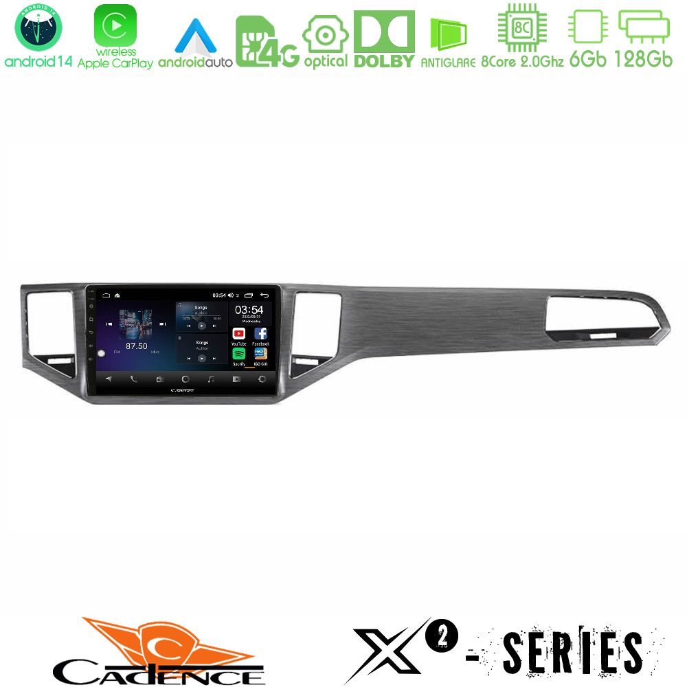 Cadence X2 Series 8Core Android14 6+128GB     VW Sportsvan 2014-2020 Navigation Multimedia Tablet 9"  (Silver/Grey Color)