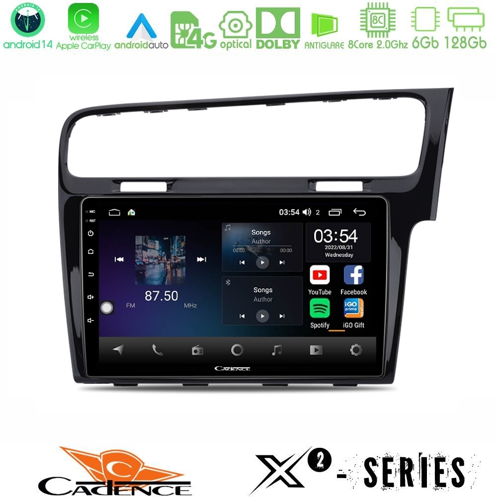 Cadence X2 Series 8Core Android14 6+128GB  VW GOLF 7 RHD Navigation Multimedia Tablet 10"