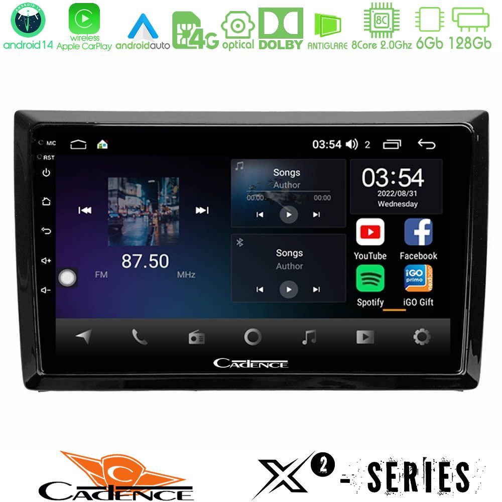 Cadence X2 Series 8Core Android14 6+128GB VW Beetle Navigation Multimedia Tablet 9"
