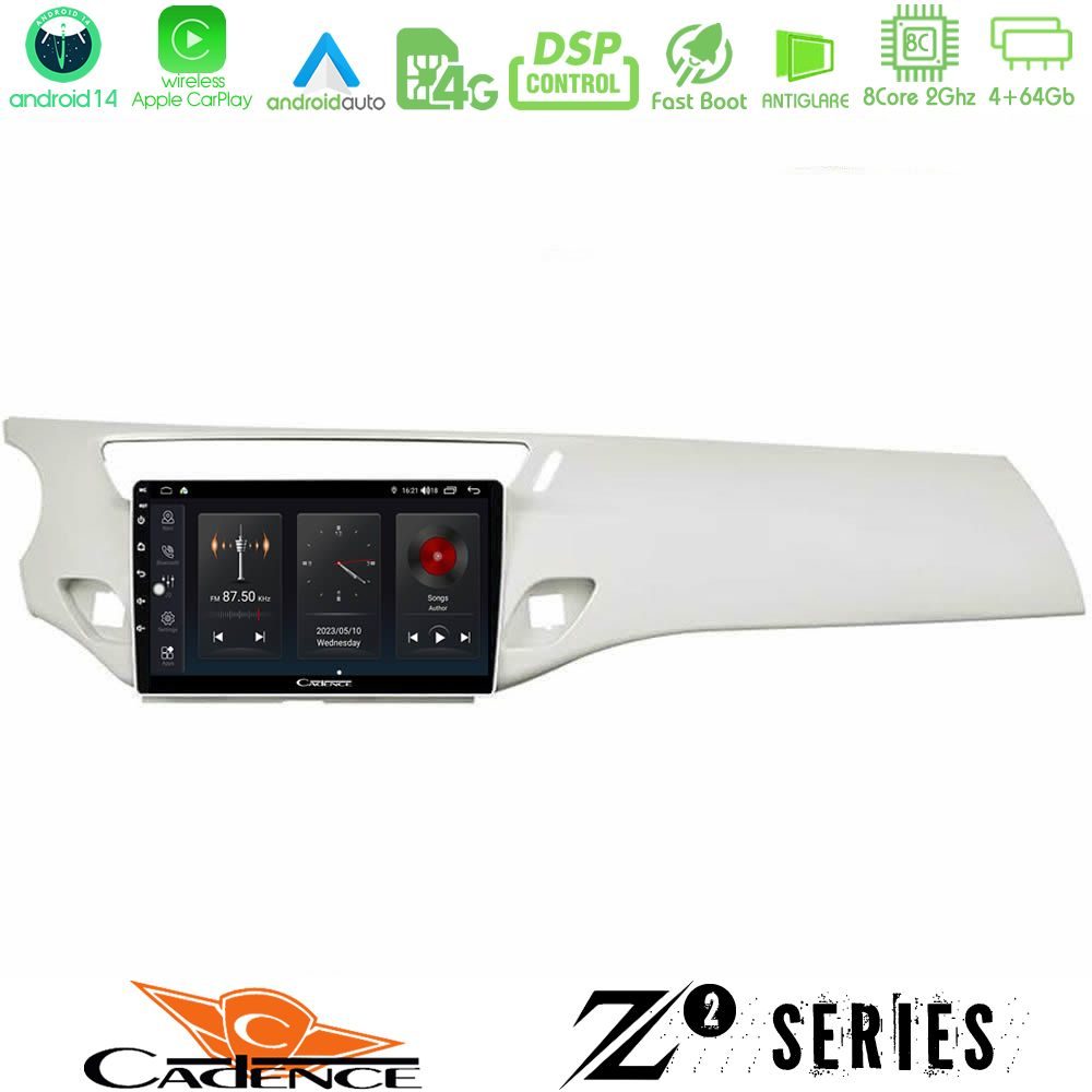 Cadence Z2 Series 8Core Android14 4+64GB Citroen C3 2009-2016 Navigation Multimedia Tablet 9" Με Carplay & Android Auto (Άσπρο)