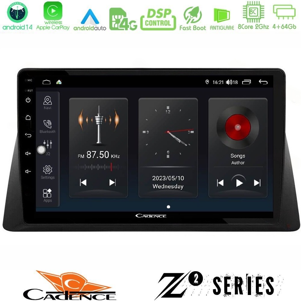 Cadence Z2 Series 8Core Android14 4+64GB Honda WR-V 2024-> Navigation Multimedia Tablet 10" Με Carplay & Android Auto Με Carplay & Android Auto