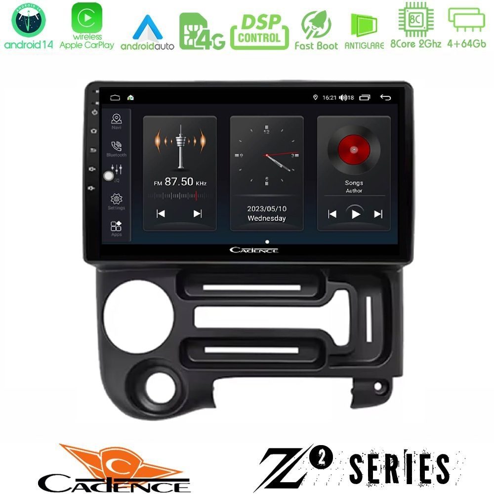 Cadence Z2 Series 8Core Android14 4+64GB Hyundai Atos 1997 – 2010 Navigation Multimedia Tablet 9" Με Carplay & Android Auto