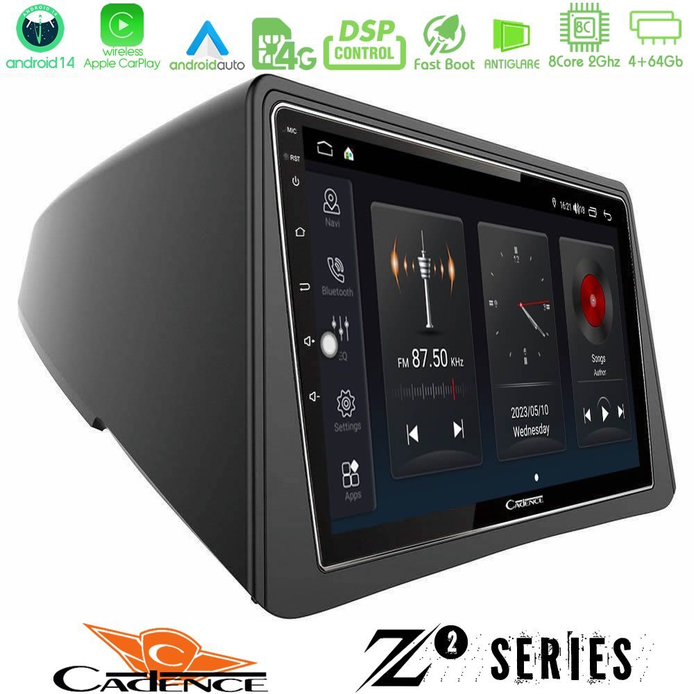 Cadence Z2 Series 8Core Android14 4+64GB Opel Mokka Navigation Multimedia Tablet 9" Με Carplay & Android Auto