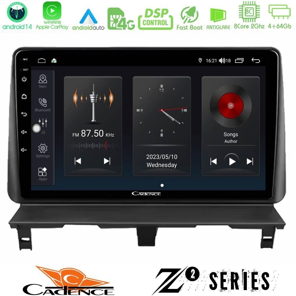Cadence Z2 Series 8Core Android14 4+64GB Peugeot Partner / Citroën Berlingo 2002-2008 Navigation Multimedia Tablet 9" Με Carplay & Android Auto